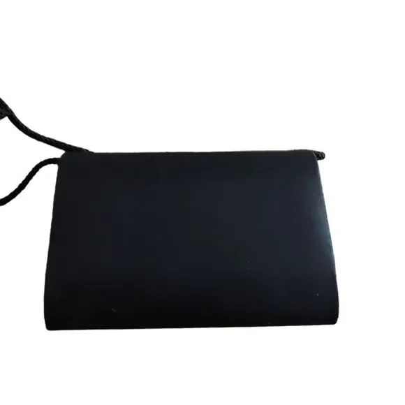 CT1360a Small Black Crystal Evening wallet crossbody with straps. - Picture 5 of 5